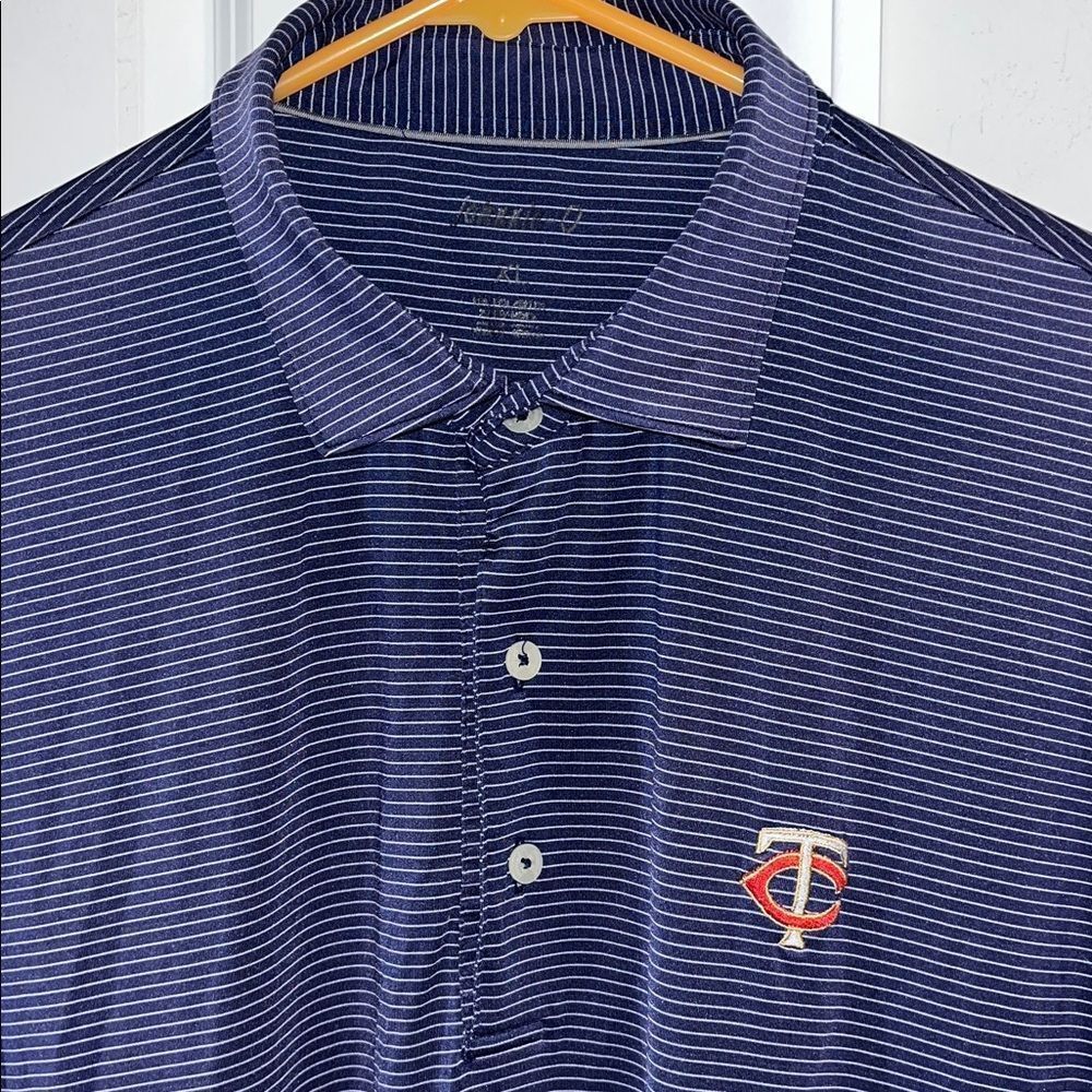 Johnnie-O Minnesota Twins Blue Pinstripe Poly/Spandex baseball Polo Golf Shirt